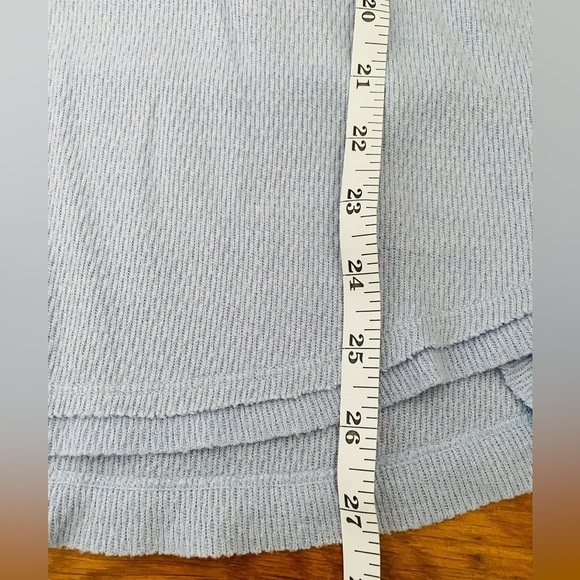 Free People We the Free Snowy Thermal Baby Blue Shirt, Small, Oversized - Picture 14 of 14